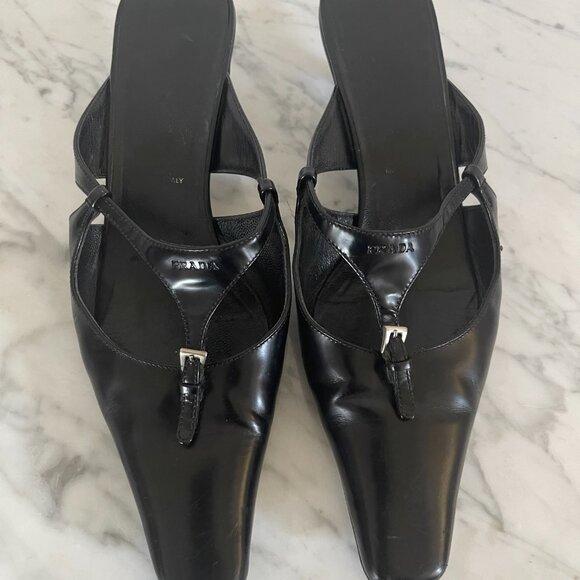 Prada Leather kitten heel mules - Size 7.5 - Picture 9 of 9
